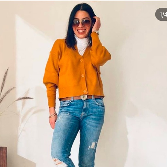 Zara Ribbed Cardigan Sweater - Picture 2 of 9